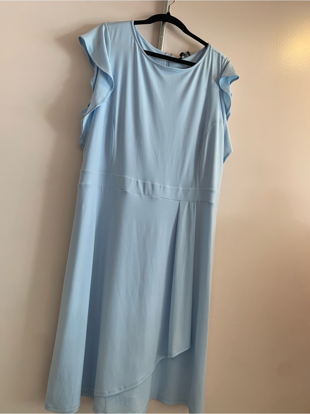 The Limited Light Blue High-Low Flutter Sleeve Dress